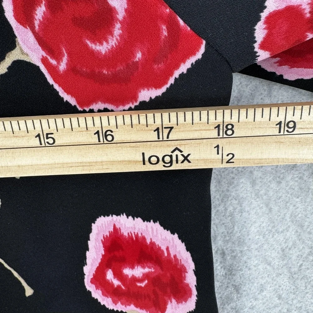 Kate Spade Jacket Womens XS Black Red Floral Rose Gold Button‎ Blazer Dressy